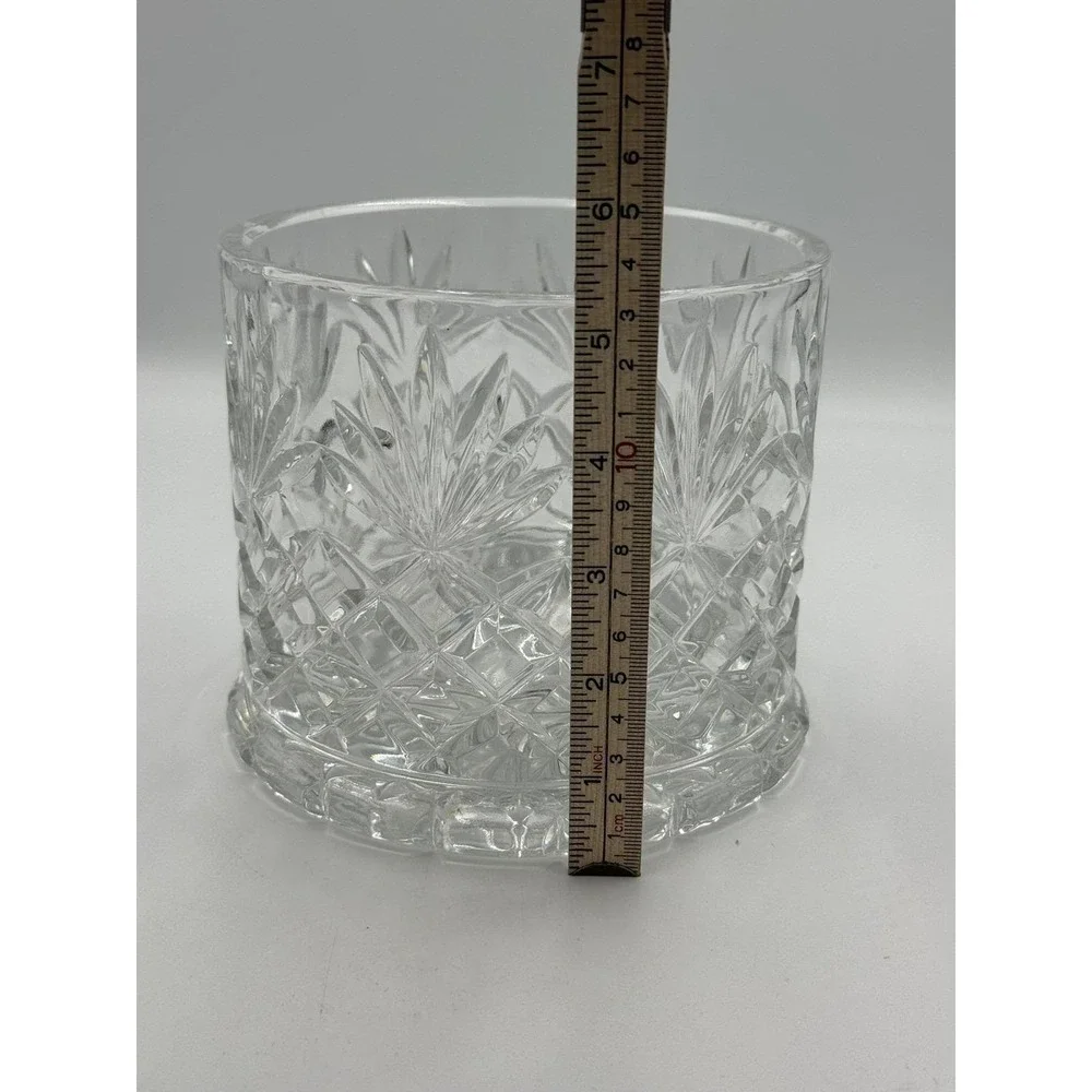 MCM Hollywood Regency Style Hand Cut Crystal Dish/Ice Bucket 6x6x5.25